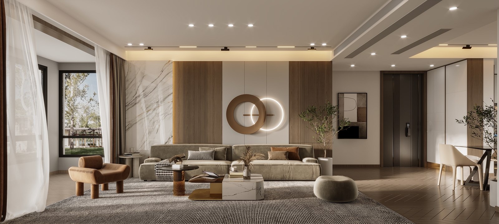 130㎡现代轻奢风：繁华都市中一道静谧内敛的风景