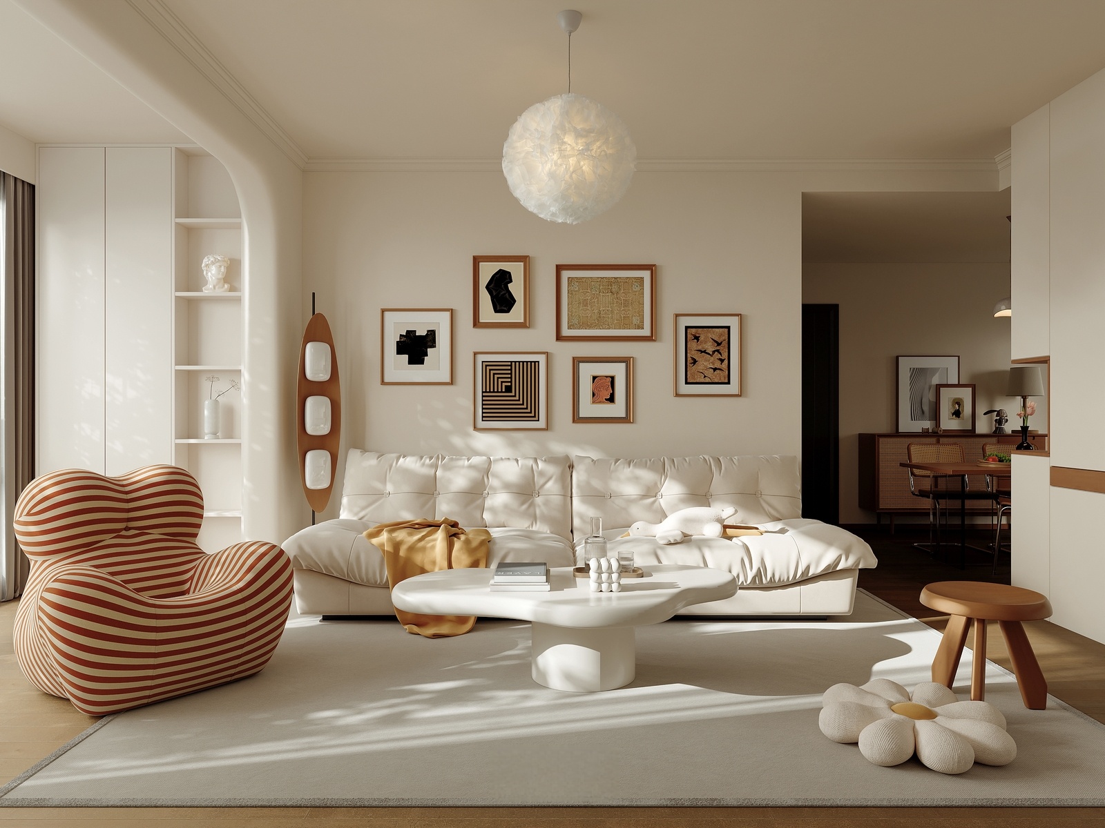 豪景中环国际花园奶油风|把“奶油”搬进家