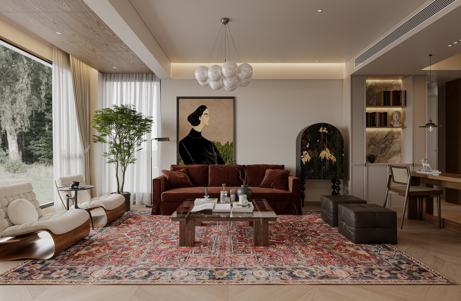 轨道御玺君临湾191㎡侘寂中古风｜承载东方美学的质朴